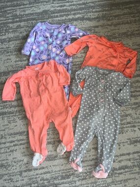 4! Baby Girls Mixed Footed One-Piece